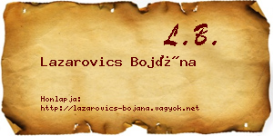 Lazarovics Bojána névjegykártya